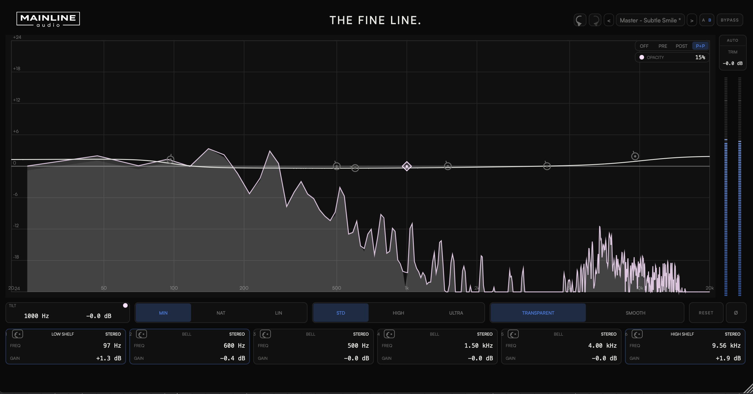 The Fine Line mastering EQ plugin interface