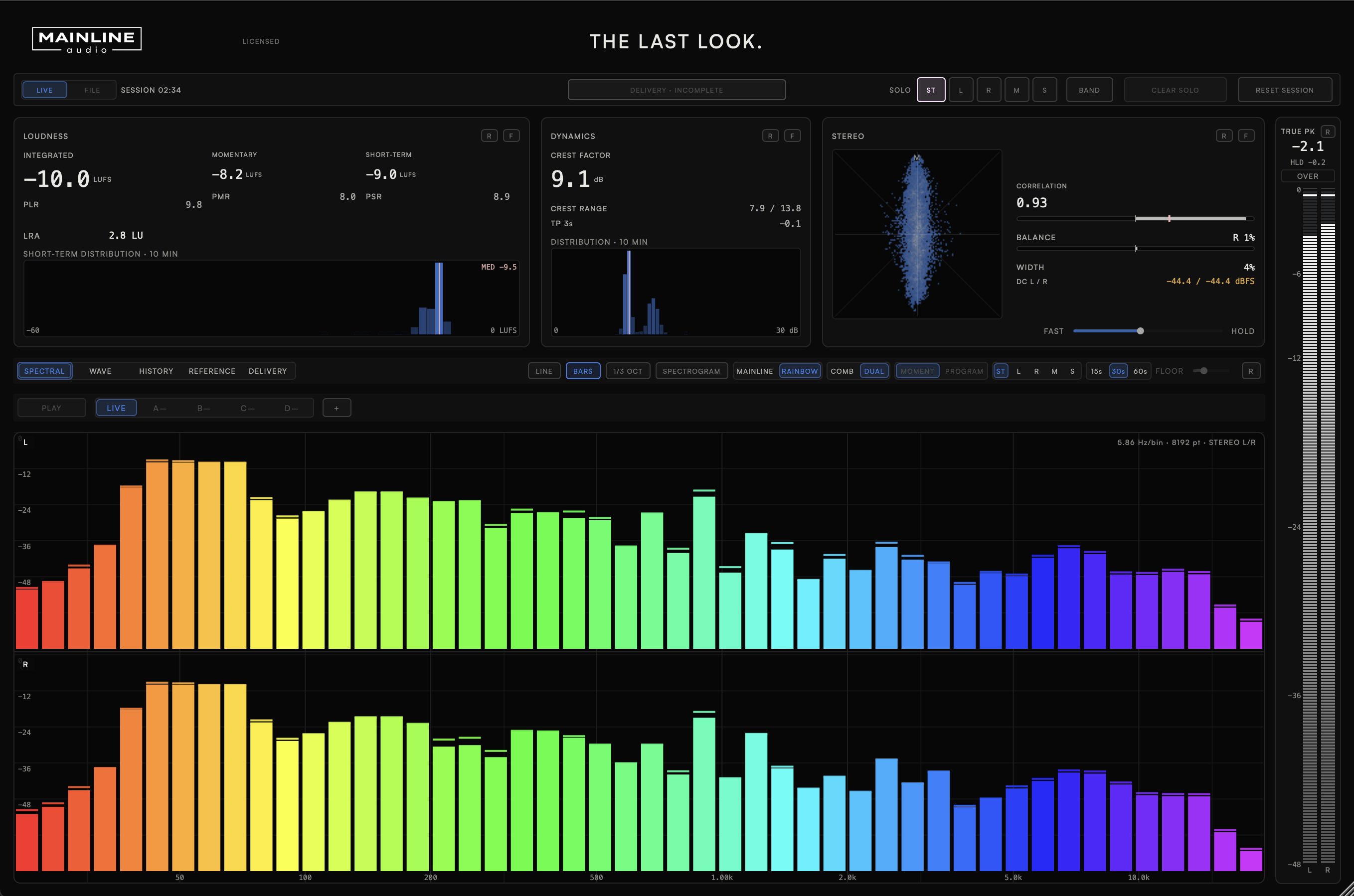 The Last Look metering and analysis plugin interface