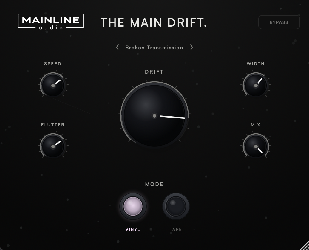 The Main Drift creative drift processor plugin interface